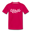Colorado Youth T-Shirt - Hand Lettered Youth Colorado Tee - dark pink