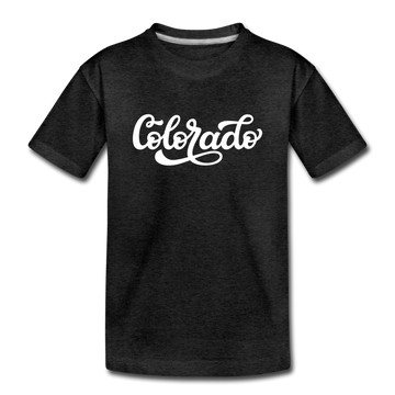 Colorado Youth T-Shirt - Hand Lettered Youth Colorado Tee - charcoal gray