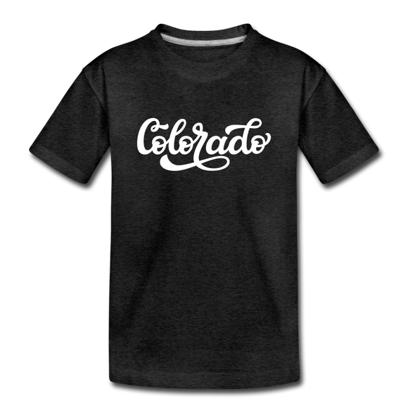 Colorado Youth T-Shirt - Hand Lettered Youth Colorado Tee - charcoal gray