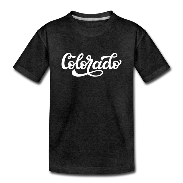 Colorado Youth T-Shirt - Hand Lettered Youth Colorado Tee - charcoal gray