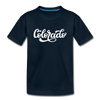 Colorado Youth T-Shirt - Hand Lettered Youth Colorado Tee - deep navy
