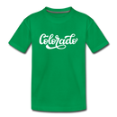Colorado Youth T-Shirt - Hand Lettered Youth Colorado Tee - kelly green