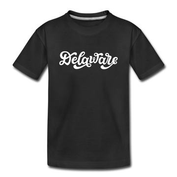 Delaware Youth T-Shirt - Hand Lettered Youth Delaware Tee - black