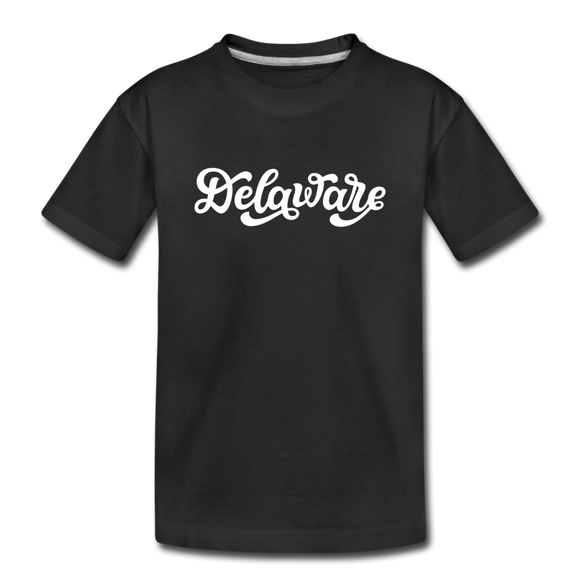 Delaware Youth T-Shirt - Hand Lettered Youth Delaware Tee - black
