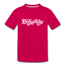 Delaware Youth T-Shirt - Hand Lettered Youth Delaware Tee - dark pink