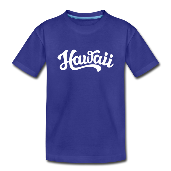 Hawaii Youth T-Shirt - Hand Lettered Youth Hawaii Tee - royal blue