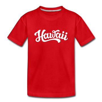 Hawaii Youth T-Shirt - Hand Lettered Youth Hawaii Tee - red