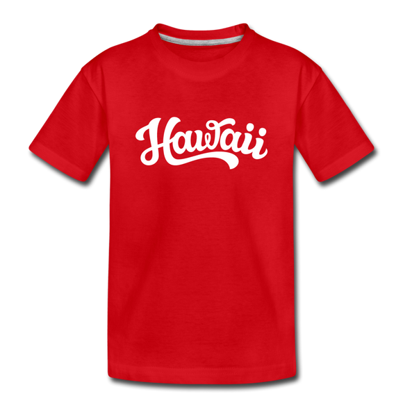 Hawaii Youth T-Shirt - Hand Lettered Youth Hawaii Tee - red