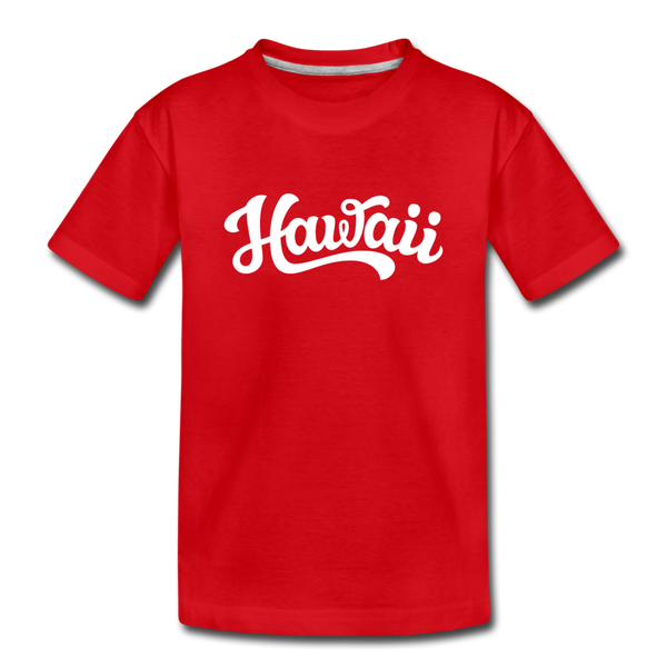 Hawaii Youth T-Shirt - Hand Lettered Youth Hawaii Tee - red
