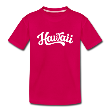 Hawaii Youth T-Shirt - Hand Lettered Youth Hawaii Tee - dark pink