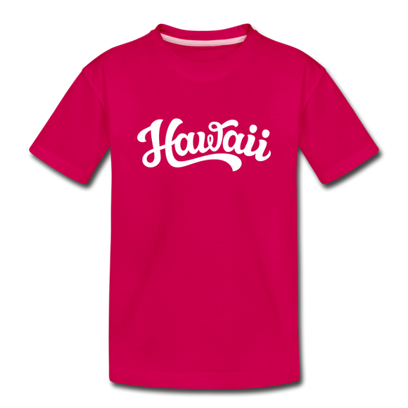 Hawaii Youth T-Shirt - Hand Lettered Youth Hawaii Tee - dark pink