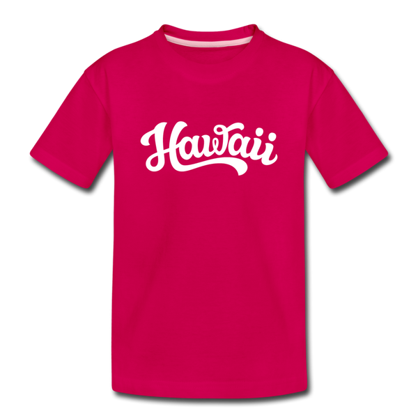 Hawaii Youth T-Shirt - Hand Lettered Youth Hawaii Tee - dark pink
