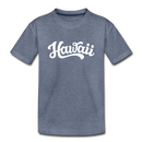 Hawaii Youth T-Shirt - Hand Lettered Youth Hawaii Tee - heather blue