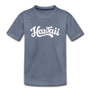 Hawaii Youth T-Shirt - Hand Lettered Youth Hawaii Tee - heather blue