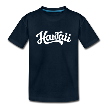 Hawaii Youth T-Shirt - Hand Lettered Youth Hawaii Tee - deep navy