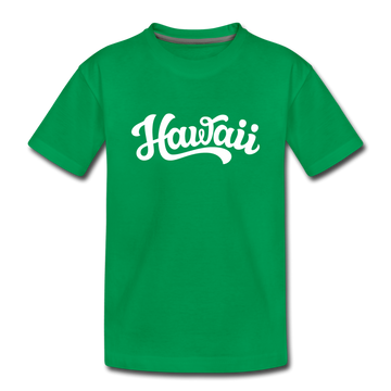 Hawaii Youth T-Shirt - Hand Lettered Youth Hawaii Tee - kelly green