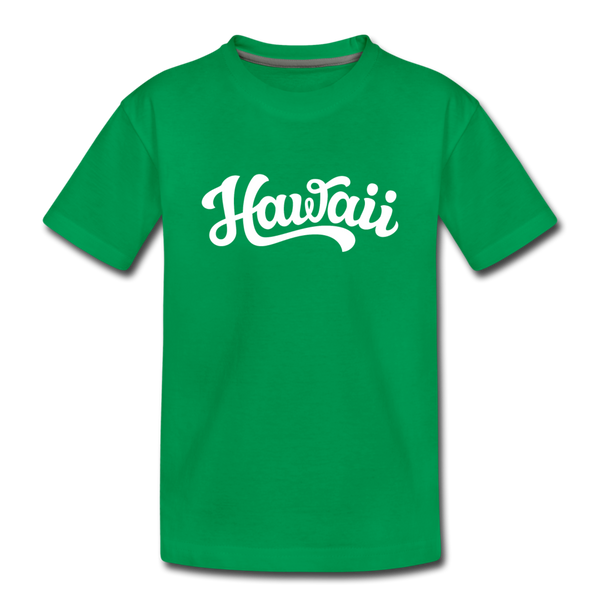 Hawaii Youth T-Shirt - Hand Lettered Youth Hawaii Tee - kelly green