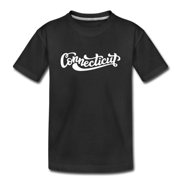 Connecticut Youth T-Shirt - Hand Lettered Youth Connecticut Tee - black