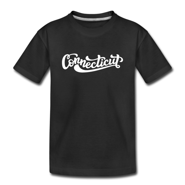 Connecticut Youth T-Shirt - Hand Lettered Youth Connecticut Tee - black