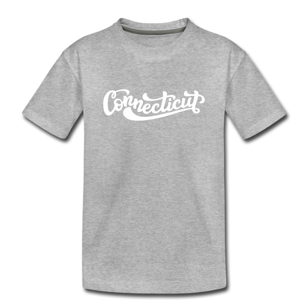 Connecticut Youth T-Shirt - Hand Lettered Youth Connecticut Tee - heather gray