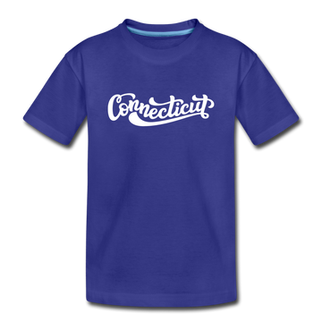 Connecticut Youth T-Shirt - Hand Lettered Youth Connecticut Tee - royal blue