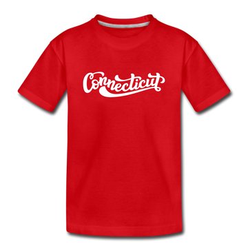 Connecticut Youth T-Shirt - Hand Lettered Youth Connecticut Tee - red
