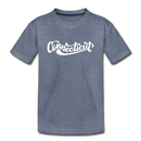 Connecticut Youth T-Shirt - Hand Lettered Youth Connecticut Tee - heather blue