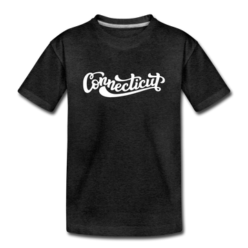 Connecticut Youth T-Shirt - Hand Lettered Youth Connecticut Tee - charcoal gray