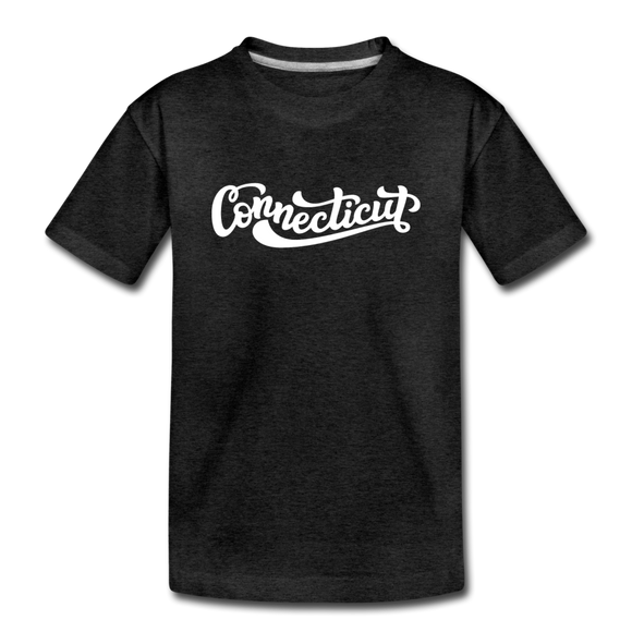 Connecticut Youth T-Shirt - Hand Lettered Youth Connecticut Tee - charcoal gray