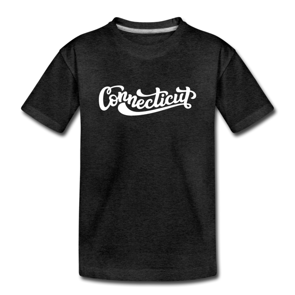 Connecticut Youth T-Shirt - Hand Lettered Youth Connecticut Tee - charcoal gray