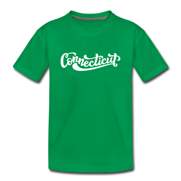 Connecticut Youth T-Shirt - Hand Lettered Youth Connecticut Tee - kelly green