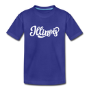 Illinois Youth T-Shirt - Hand Lettered Youth Illinois Tee - royal blue