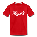 Illinois Youth T-Shirt - Hand Lettered Youth Illinois Tee - red