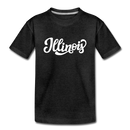 Illinois Youth T-Shirt - Hand Lettered Youth Illinois Tee - charcoal gray