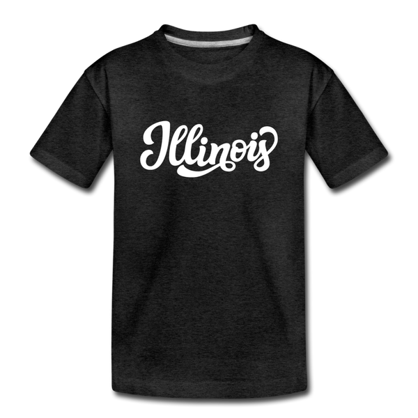 Illinois Youth T-Shirt - Hand Lettered Youth Illinois Tee - charcoal gray