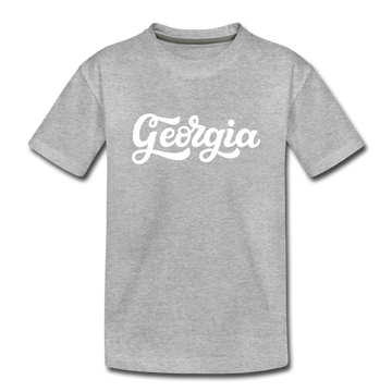 Georgia Youth T-Shirt - Hand Lettered Youth Georgia Tee - heather gray