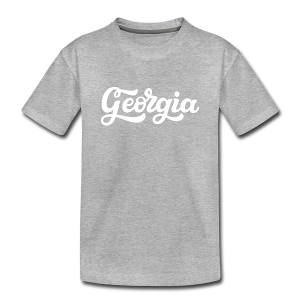 Georgia Youth T-Shirt - Hand Lettered Youth Georgia Tee - heather gray