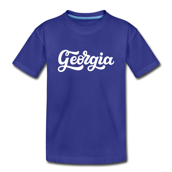 Georgia Youth T-Shirt - Hand Lettered Youth Georgia Tee - royal blue