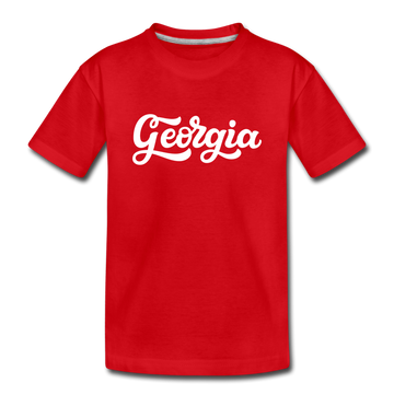 Georgia Youth T-Shirt - Hand Lettered Youth Georgia Tee - red