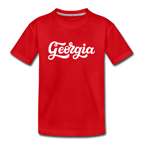Georgia Youth T-Shirt - Hand Lettered Youth Georgia Tee - red