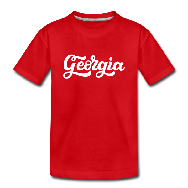 Georgia Youth T-Shirt - Hand Lettered Youth Georgia Tee - red