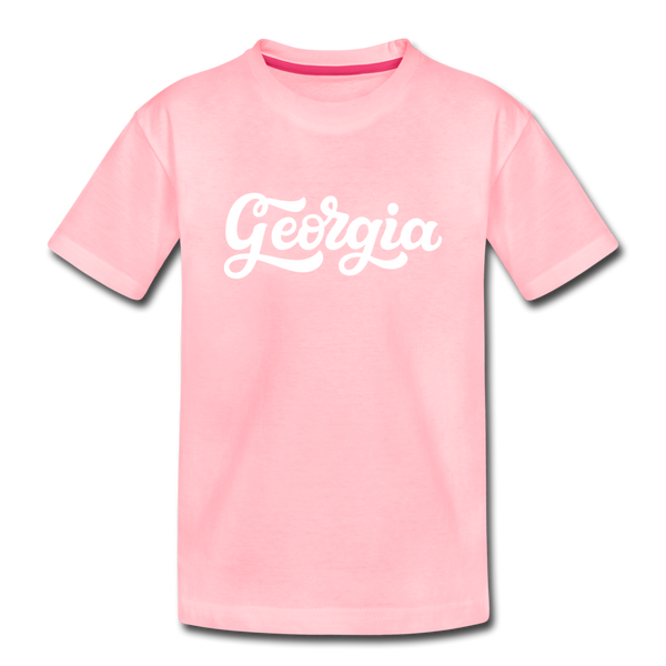 Georgia Youth T-Shirt - Hand Lettered Youth Georgia Tee - pink