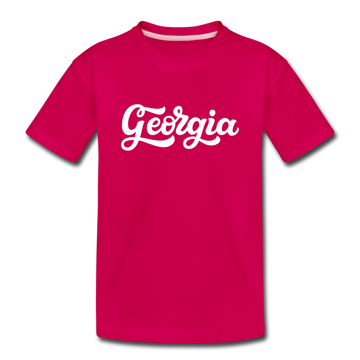 Georgia Youth T-Shirt - Hand Lettered Youth Georgia Tee - dark pink