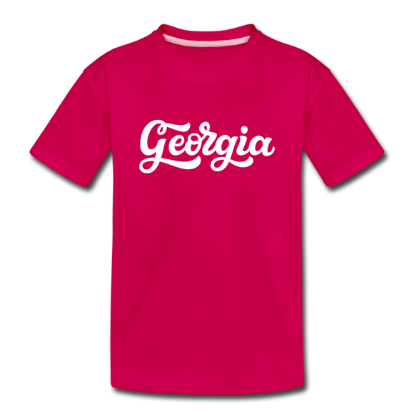 Georgia Youth T-Shirt - Hand Lettered Youth Georgia Tee - dark pink