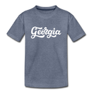 Georgia Youth T-Shirt - Hand Lettered Youth Georgia Tee - heather blue