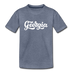 Georgia Youth T-Shirt - Hand Lettered Youth Georgia Tee - heather blue