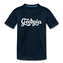 Georgia Youth T-Shirt - Hand Lettered Youth Georgia Tee - deep navy