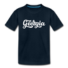 Georgia Youth T-Shirt - Hand Lettered Youth Georgia Tee - deep navy