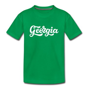 Georgia Youth T-Shirt - Hand Lettered Youth Georgia Tee - kelly green