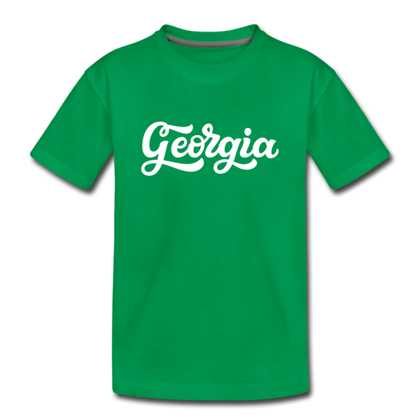 Georgia Youth T-Shirt - Hand Lettered Youth Georgia Tee - kelly green